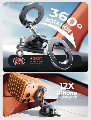 LISEN for MagSafe Car Mount [3800gf Strong Magnet & 90+LBS - Product Imagery