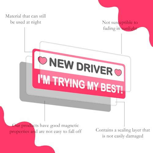 4Pcs Student Safety Warning Reflective Magnetic Stickers, - Product Imagery