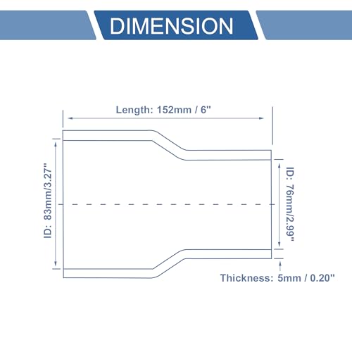 ACROPIX ID 3" to 3.25" Engine Turbo Straight Silicone Coupler - Product Imagery