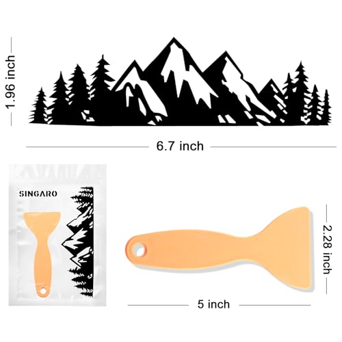 SINGARO Vinyl Snow Mountain Tree Decal Sticker, Trunk Logo Decal - Product Imagery
