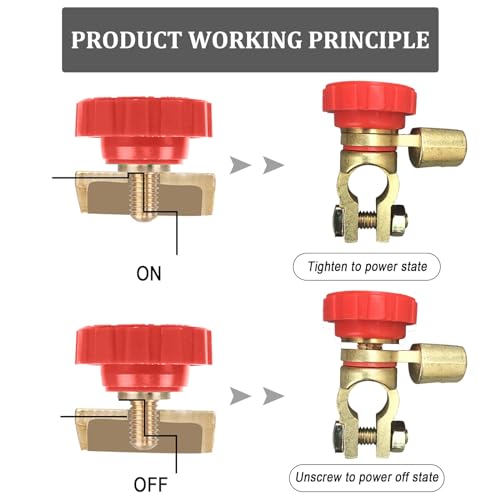 Top Post Battery Master Disconnect Switch - 2pcs Reliable Quick - Product Imagery