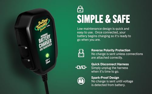 Battery Tender Junior 12V, 750mA Charger and Maintainer: - Product Imagery