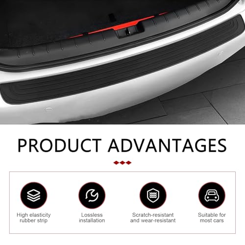 Car Rear Bumper Protector, 35" x 3.15" Rear Bumper Protector, - Product Imagery