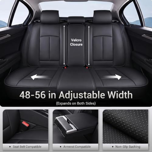 Seat Covers Full Set, Black Seat Covers for Cars 5 Seats, Car - Product Imagery