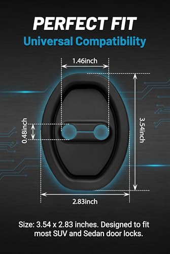 4 PCS Car Door Latch Guard, Silicone Car Door Latch Covers, Black - Product Imagery