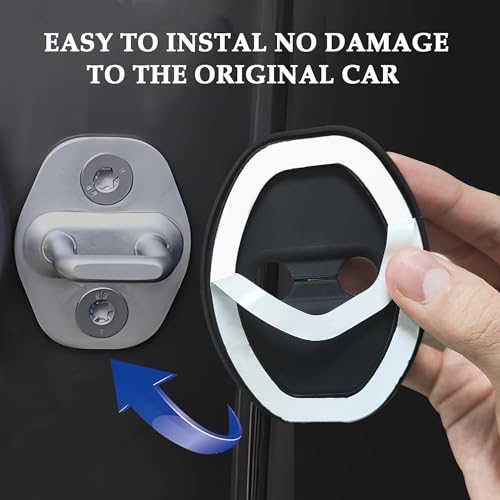 4PCS Upgrade Door Latch Lock Cover,Silicone Door Latch Guard Car - Product Imagery