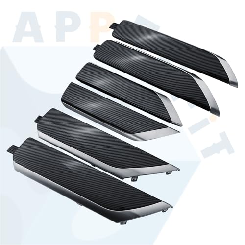 Door Trim Molding Kit Carbon Fiber 6pcs for Interior Door Panel - Product Imagery