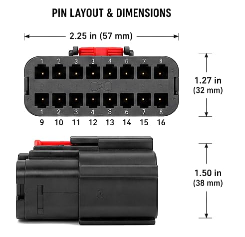 Aftermarket 16-Pin MX150 Style Waterproof Connector Kit with CPA - Product Imagery