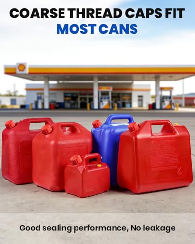 15 PCS Gas Can Caps, 1/2.5/5/10 Gallon Gas Can Cap Replacement - Product Imagery
