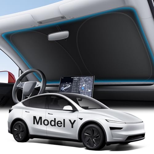 Wigoo for Tesla Model Y/YL 2020-2026 Windshield Sunshade, Keeps - Product Imagery