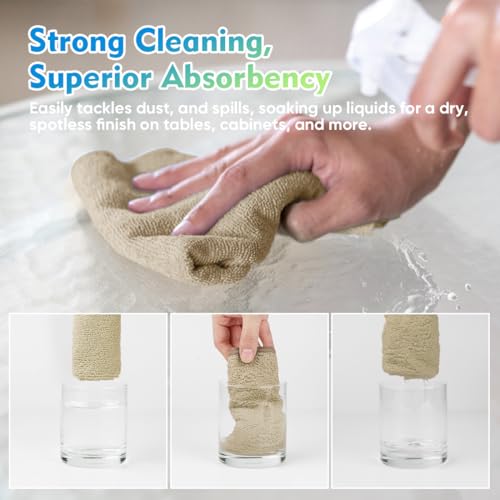 HOMEXCEL Brown Microfiber Cleaning Cloth 6 Pack 12.5 x 12.5 inch - Product Imagery