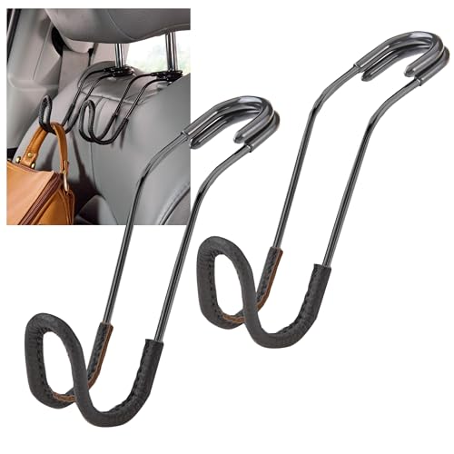 High Road Headrest Hooks for Car - Leather Car Hooks for Purses - Product Imagery