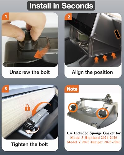 Hidden Under Screen Storage for Tesla Model Y Model 3 2026-2016 - Product Imagery