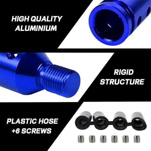 M12x1.25 Gear Shift Knob Adapter, with 4-Size Hoses (Blue) - Product Imagery