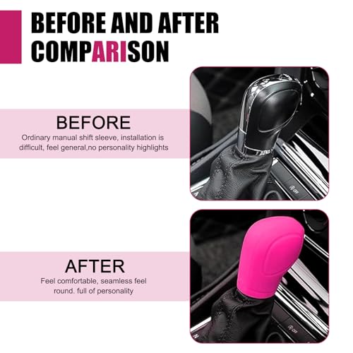 2 PCS Car Gear Shift Knob Cover, Silicone Anti-Slip Car Gear - Product Imagery