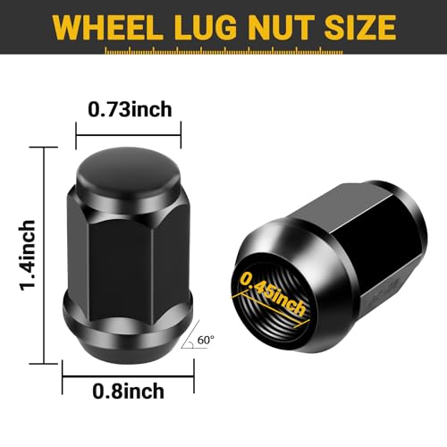 Golf Cart Wheel Lug Nuts, Black Lug Nut for Club Car & EZGO Golf - Product Imagery