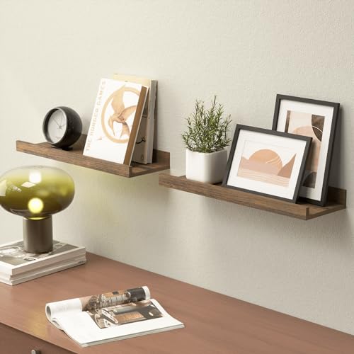 Boswillon Floating Shelves Set of 2, Small Wall Shelf with Lip, - Product Imagery