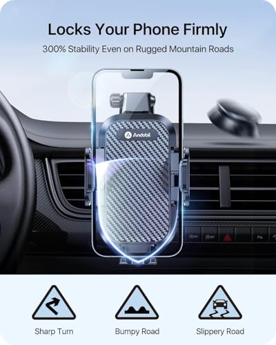andobil Car Phone Holder, 2026 Military-Grade 89lbs Strongest - Product Imagery