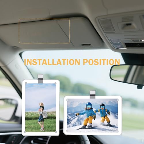 2 PCS Sun Visor Photo Display Frame, 2.4-inch x 3.5-inch - Product Imagery