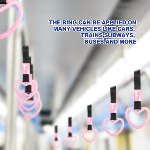 2 Pieces Rear Bumper Warning Decor Rings Heart Shaped Car Handle - Product Imagery