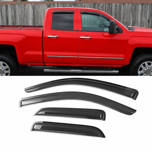 Smoked Window Visors Deflectors Rain Guards for 2014-2018 - Product Imagery