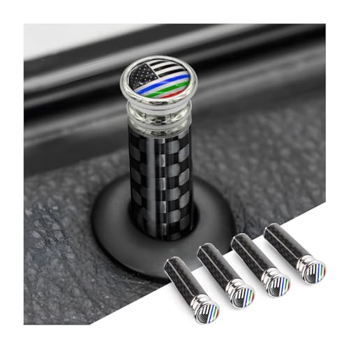 Moly Magnolia 4PCS Carbon Fiber Car Door Lock Knob Covers, Style - Product Imagery