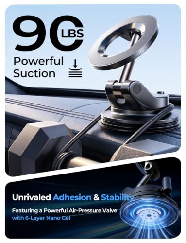 LISEN for MagSafe Car Mount [3800gf Strong Magnet & 90+LBS - Product Imagery