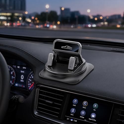 360° Rotatable Dashboard Car Phone Holder Black for Cell Phone - Product Imagery