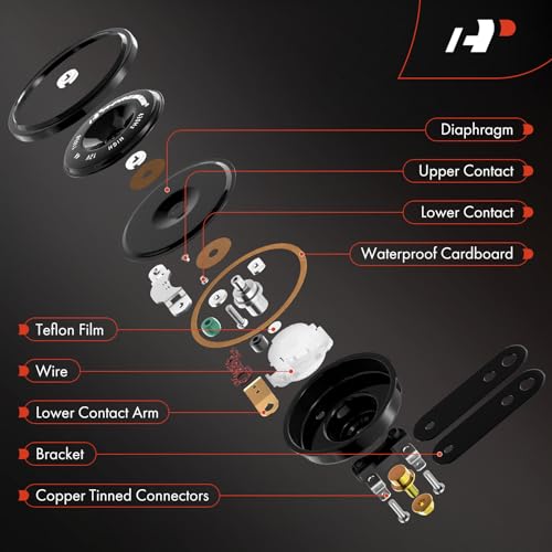 A-Premium - Disc Horn 2PCS High & Low Universal Electric Horns, - Product Imagery