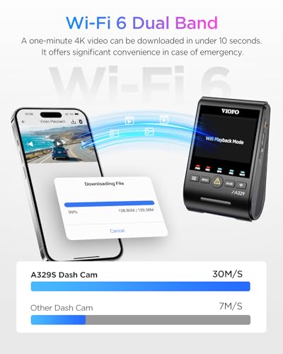 VIOFO A329S 4K 60FPS Dash Cam Front and Rear, STARVIS 2 HDR, - Product Imagery