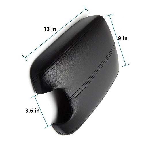 Lucky Seven Black Leather Suture Console Armrest Lid Cover fits - Product Imagery
