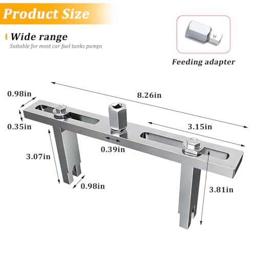 3/8 Inch Drive Fuel Pump Removal Tool, Lock Ring Wrench Straight - Product Imagery