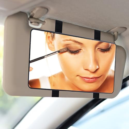 Car Sun Visor Mirror, Cosmetic Makeup Mirrors with Straps - Product Imagery