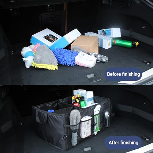 Trunk Organizer for Car Foldable Sturdy Style with 3 - Product Imagery