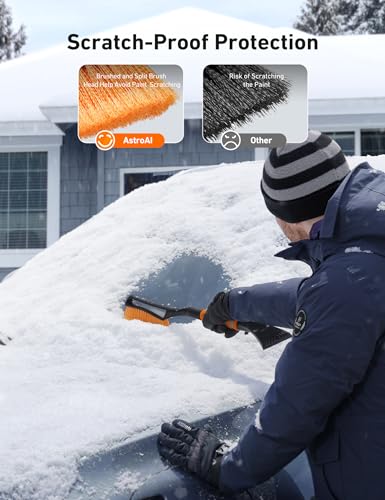 AstroAI 27" 2-in-1 Detachable Snow Brush & Ice Scrapers for Car - Product Imagery