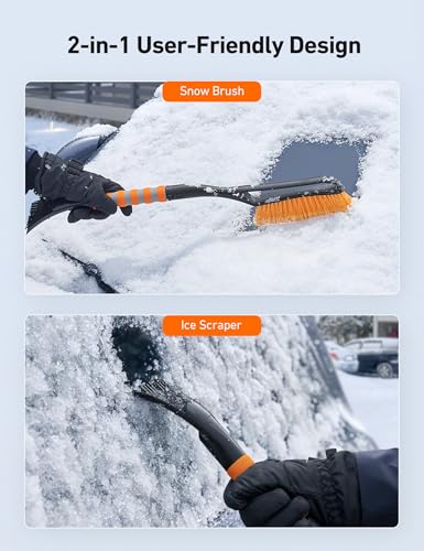 AstroAI 27" 2-in-1 Detachable Snow Brush & Ice Scrapers for Car - Product Imagery