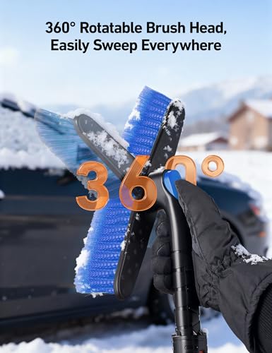 AstroAI 46" Extendable 2-in-1 Snow Brush & Ice Scrapers for Car - Product Imagery