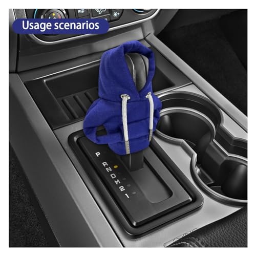 JOYCOURT Car Gear Shift Hoodie Auto Shifter Knob Cover, Blue - Product Imagery
