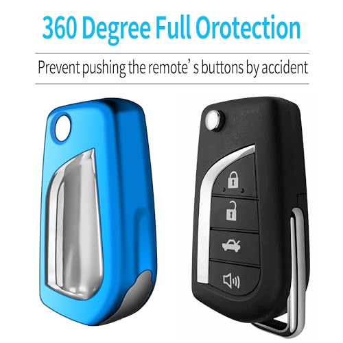 Compatible with Toyota Key Fob Cover with Keychain Soft TPU 360 - Product Imagery