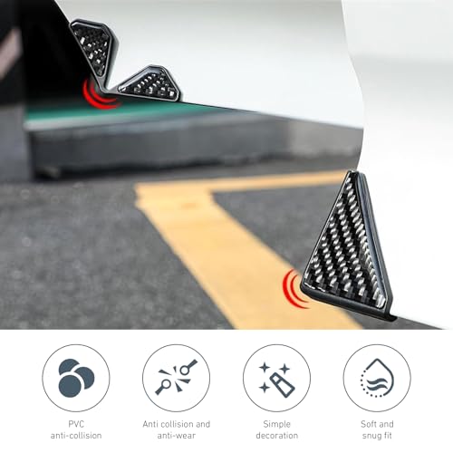 2 PCS Car Door Corner Edge Guards, 2.1" x 2.1" Carbon Fiber - Product Imagery