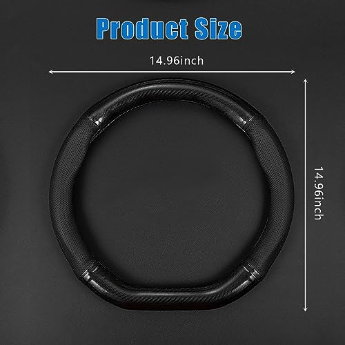 gunhunt 1 PC Car Breathable Steering Wheel Cover, Carbon Fiber - Product Imagery