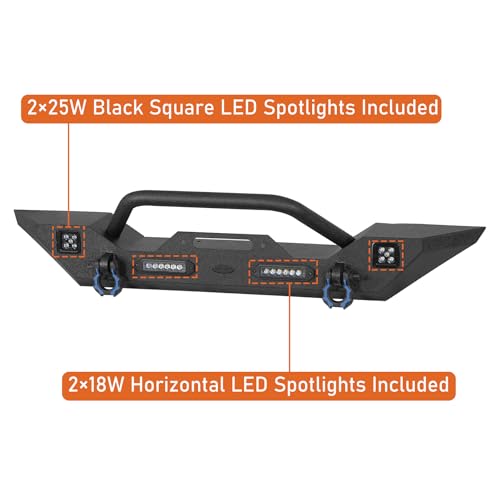 Hooke Road Mid Width Front Bumper for 2007-2026 Jeep Wrangler JK - Product Imagery