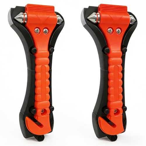 BFXM Car Window Breaker Hammer and Seat Belt Cutter 2-in-1, 2 - Product Imagery