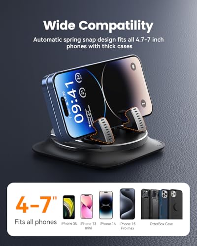 360 Degree Rotation Dashboard Phone Holder for Car, Anti-Slip - Product Imagery
