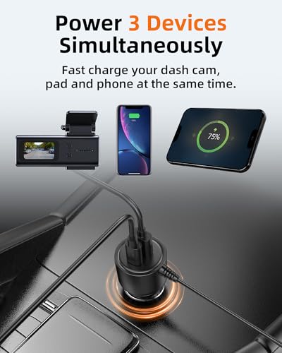 Dash Cam Power Cord USB C – 11.5FT Dashcam Power Adapter with - Product Imagery