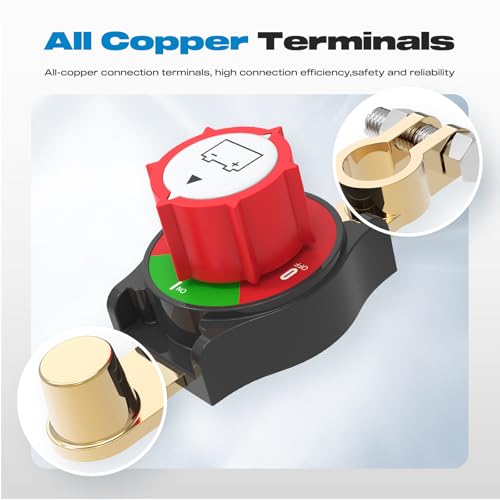 Top Post Battery Disconnect Switch, Malictele On/Off 12-48V - Product Imagery