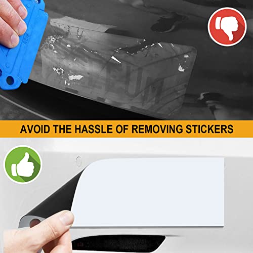 4Pcs 12" X 4" Bumper Sticker Magnets, Flexible Magnetic Bumper - Product Imagery