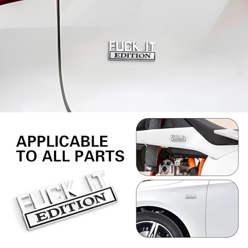 WZP FUCK IT Car Edition Emblem, 3D Metal Car Sticker, Auto - Product Imagery