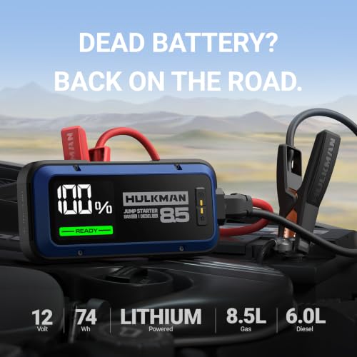 Hulkman Alpha 85 2000A Smart Battery Jumper Starter Portable for - Product Imagery