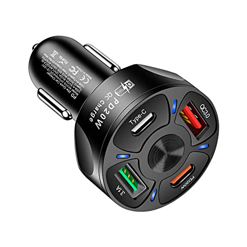 Car Charger Adapter,4 Ports USB Fast Car Charger - Product Imagery